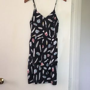 Greylin feather print dress